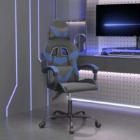 Fauteuil gamer Chaise de bureau - Fauteuil de jeu Noir et bleu Similicuir BonneVie-43233