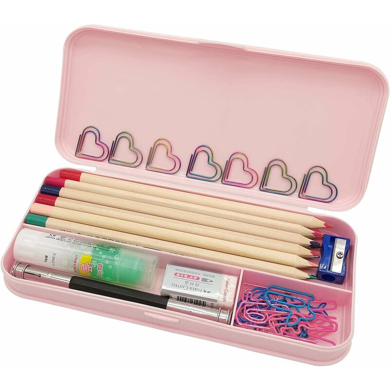 Trousse à Crayons en Maille Transparente à 2 Compartiments pour Enfant,  Pochette de Maquillage Multifonction