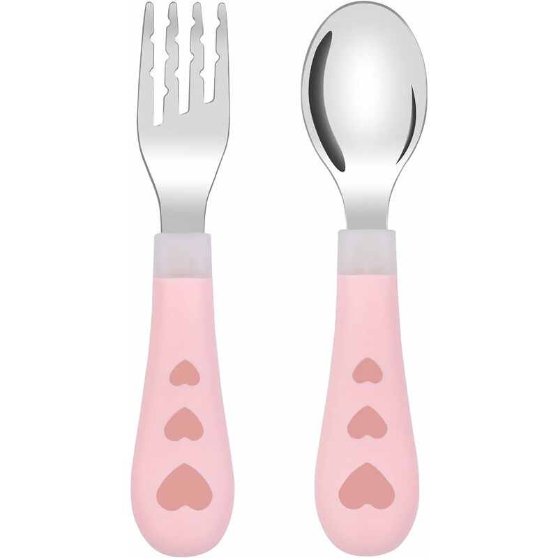 1 Ensemble, Vaisselle, Ensemble De Cuillère Et Fourchette De Dessin Animé,  Cuillère À Dessert Pour Enfants, Fourchette Pour Bébé, Gadgets De Cuisine, Couverts  Pour Enfants Pour Enfants, Vaisselle Mignonne En Acier Inoxydable