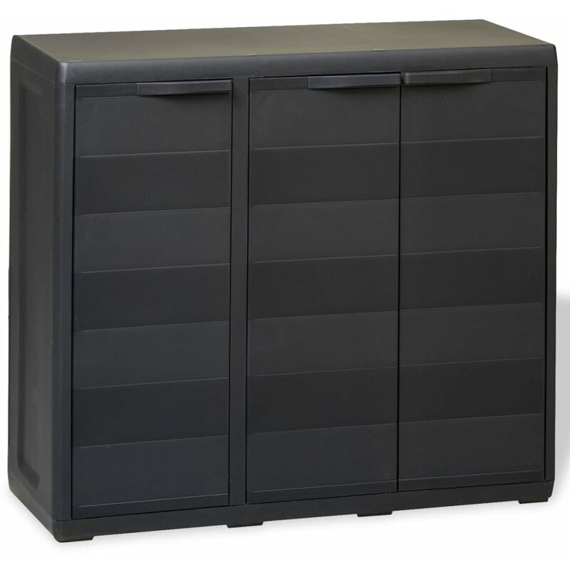 vidaXL Armoire de rangement de jardin avec 2 étagères Noir