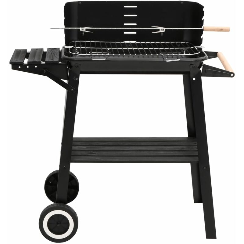 OUTSUNNY Outsunny Barbecue à charbon pliable portable BBQ grill sur pied  avec étagères + grille + plaque cuisson dim. 104L x 33l x 70H cm acier  inox. pas cher 