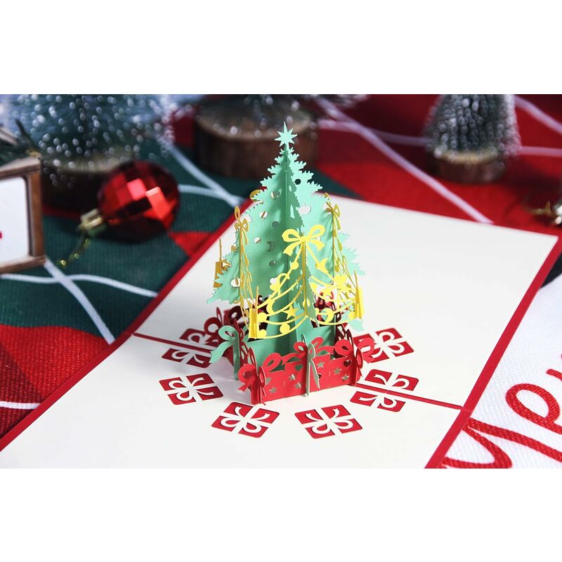 Cartes de noël 3D, carte pop-up carte de voeux pour Noël, enveloppe  incluse, carte-cadeau de Noël, Arbre