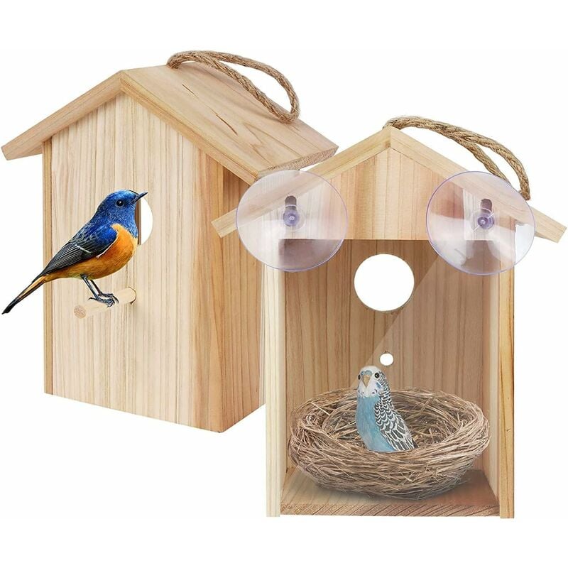 Mangeoire à colibris en bois, siège de balançoire pour mangeoires à  oiseaux, pour la décoration du balcon du jardin de la cour extérieure