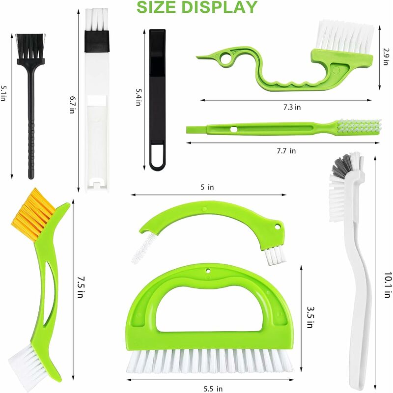 8 Pack Brosse nettoyante au coulis, Outils de nettoyage de l'espace à  rainure à la main Brosse à gommage des joints de carrelage, Cle domestique