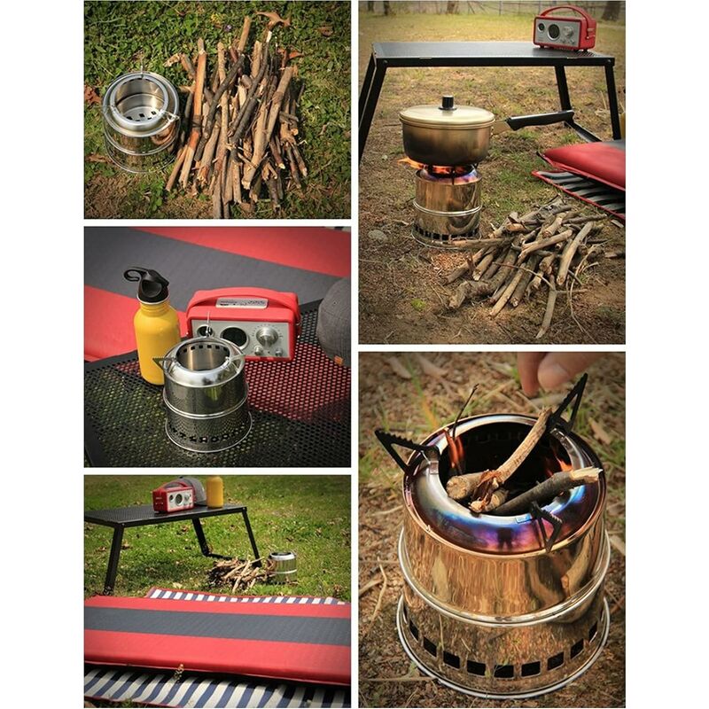 Poêle à bois extérieur portable Camping brûleur cuisson  Poêles à bois  Camping-Poêle d'extérieur et accessoires-Aliexpress
