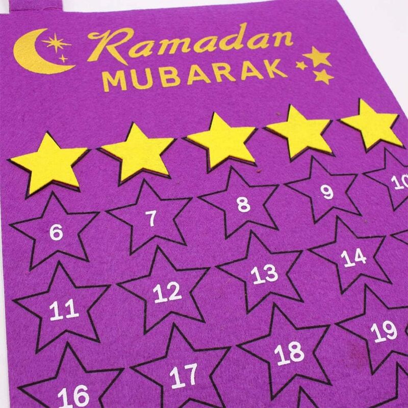 Ramadan Décorations Feutre Compte à rebours Calendrier Suspendu