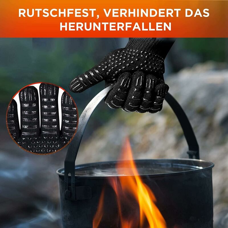 Griller des gants de barbecue Gant ignifuge anti-brûlure résistant aux  hautes températures pour griller le barbecue,gants de gril résistants aux  coupures,gants de cuisine sans danger pour la cuisine : : Jardin