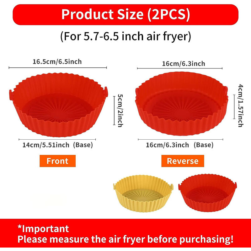 Pot en Silicone pour Friteuse à Air(16.5 Cm/6.5inch),Air Fryer