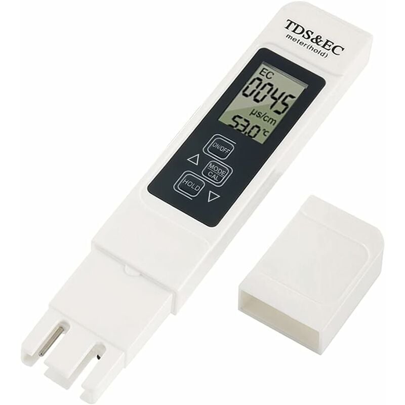Testeur TDS EC, testeur professionnel de qualité de l'eau 3 - en - 1 LCD  Digital TDS & EC testeur outil de test