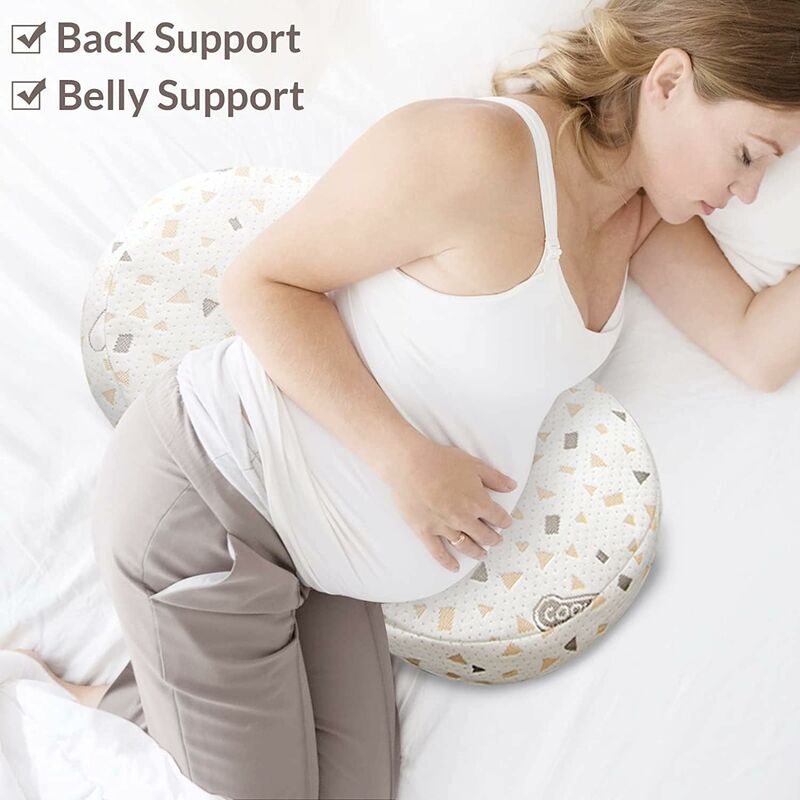 Oreiller de grossesse en coton en forme de U, coussin de dos, oreiller  lombaire, soutien lombaire multifonctionnel, oreiller de sommeil latéral