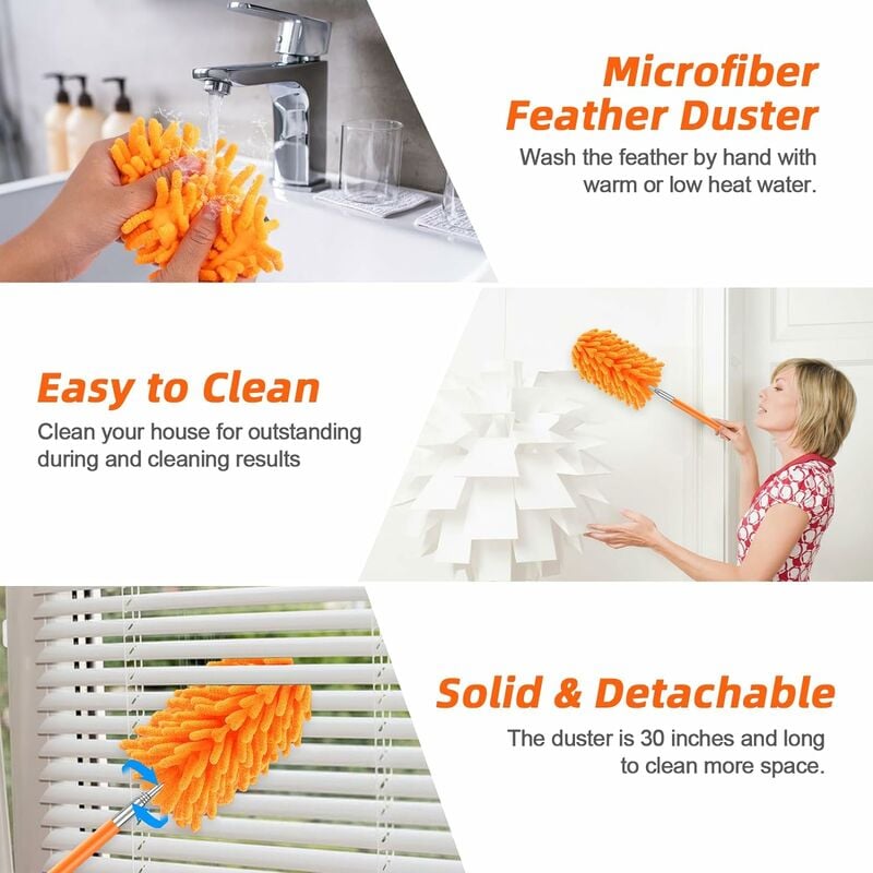 Microfibre pour le nettoyage extracteur de poussière rétractable extracteur  de poussière lavable produits de nettoyage pour le nettoyage des voitures,  des fenêtres