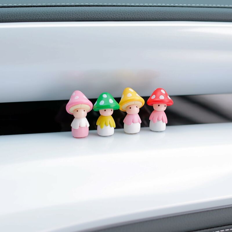 4 PCS intérieur de voiture Mini champignons franges tableau de