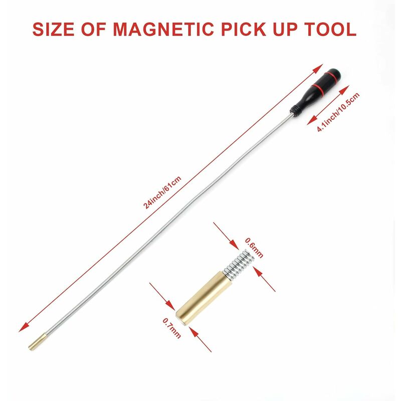 Outil de Ramassage Magnétique Flexible Pick Up Outils Portable Aimant  Flexible Mecanique Balais Magnétique 590mm