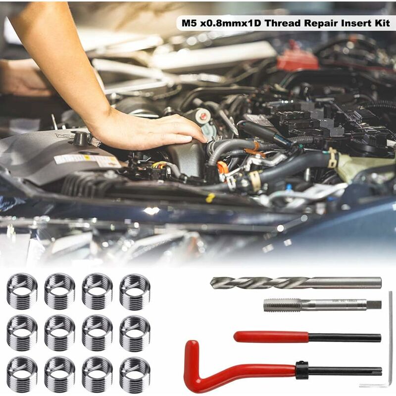 Coffret kit inserts M5-M12 Inox pour réparation filetage usés ou