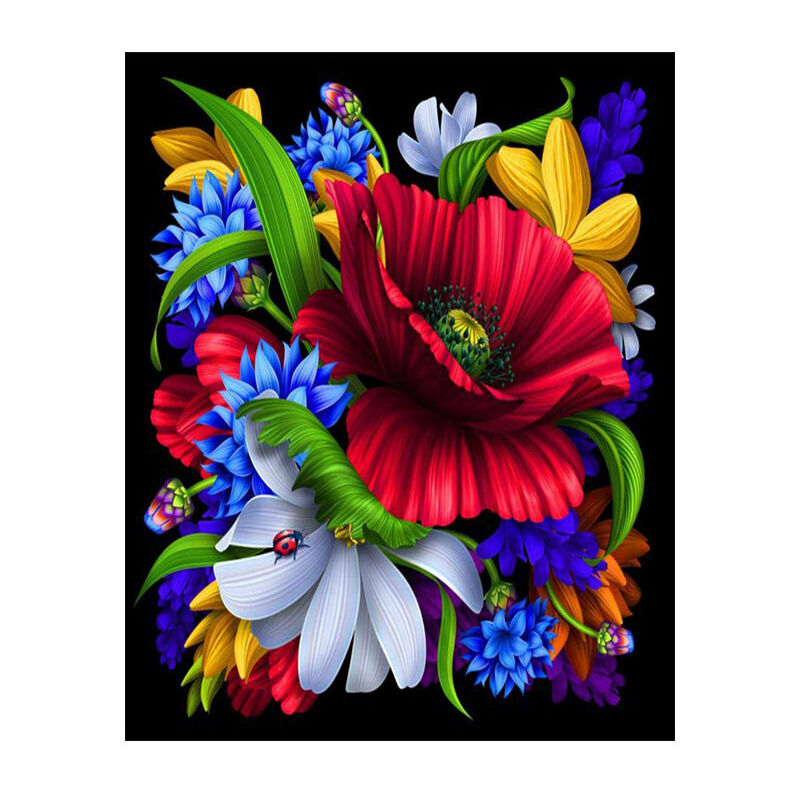 Kit de peinture à numéros pour adultes Fleurs modernes Boho Art