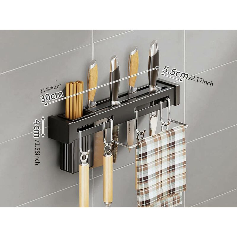 Porte-couteaux rotatif - Support de rangement multifonctionnel pour couteaux  de cuisine, planche à découper, ustensiles et baguettes