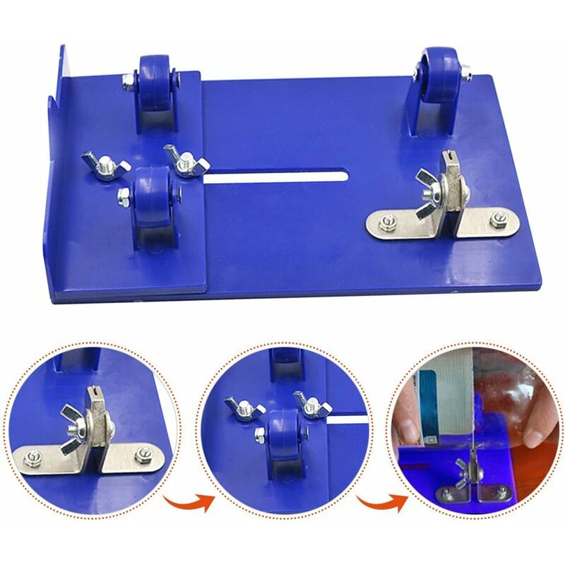 Kit coupe-bouteilles, Coupe Verre pour bouteilles rondes et carrées avec 2  roues 4 feuilles de papier de verre, 1 clé hexagonale, 1 petite règle