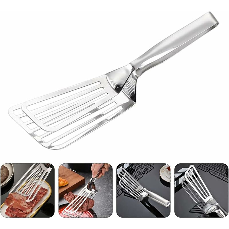 Pince à steak en acier inoxydable 304, spatule à frire, pince à