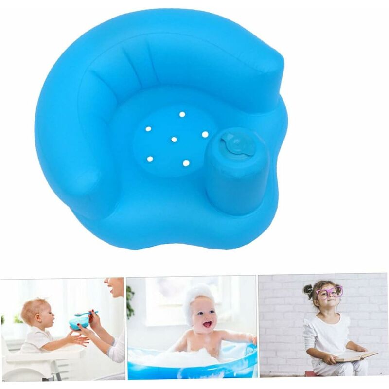 Siège bébé gonflable multifonction OUTAD - PVC - Pompe intégrée - Bleu