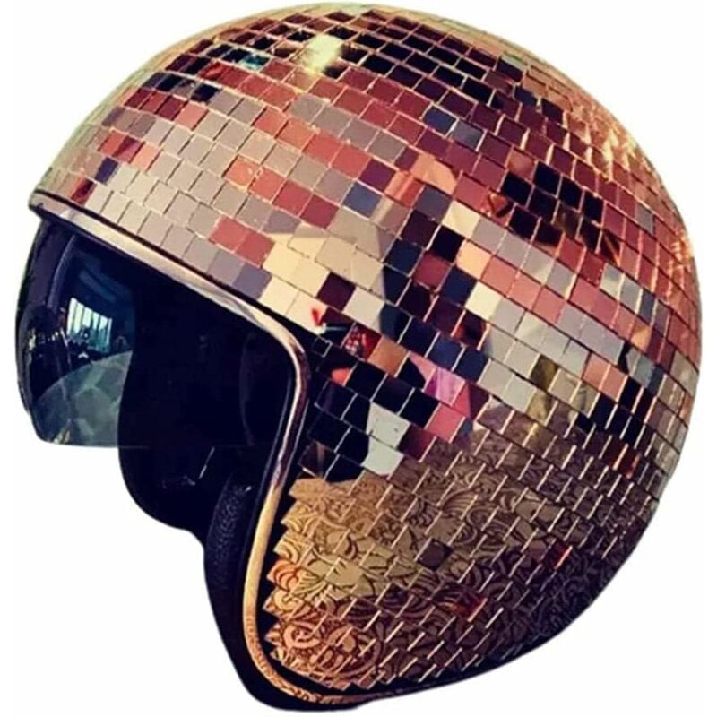 Casque de boule Disco rétractable, avec miroir, décor de fête DJ Disco,  discothèque, danse musicale, accessoires