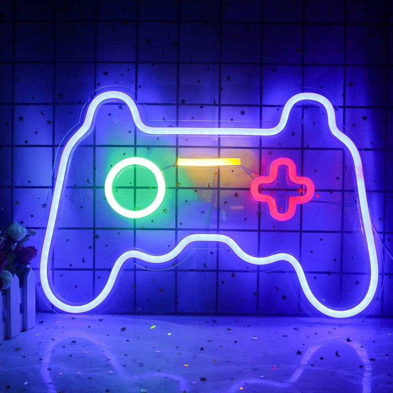 Neon Gamepad Neon LEDAlimenté par USB Enseigne Lumineuse Decor Gaming Cool  Néon pour Chambre Salle de Jeux Bar Enfants Cadeau Décoration de Fête