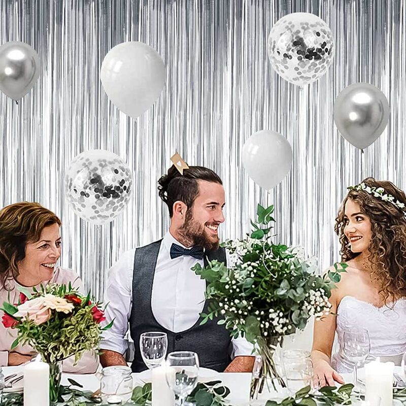 2 Pièces Or Rideau Métallique de Frange Brillant Rideau à Franges Aluminium  Fenêtre Mur pour Fête de Mariage d'anniversaire : : Cuisine et  Maison