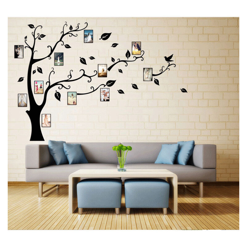 Arbre Sticker Muraux Autocollants 3D DIY Cadre de Photo Stickers Mural Arts  Décorations pour Garderie, Chambre, Salon, Chambre（207*150cm）