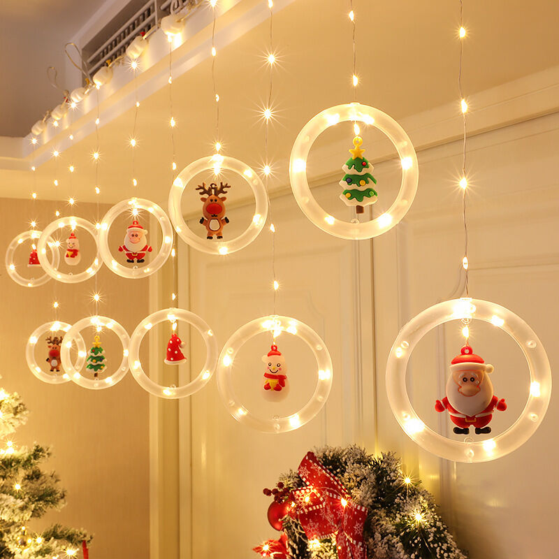 Lumières solaires d'allée de Noël en plein air, lumières d'allée du Père  Noël à l'extérieur du Décor de Noël à énergie solaire lumière chaude