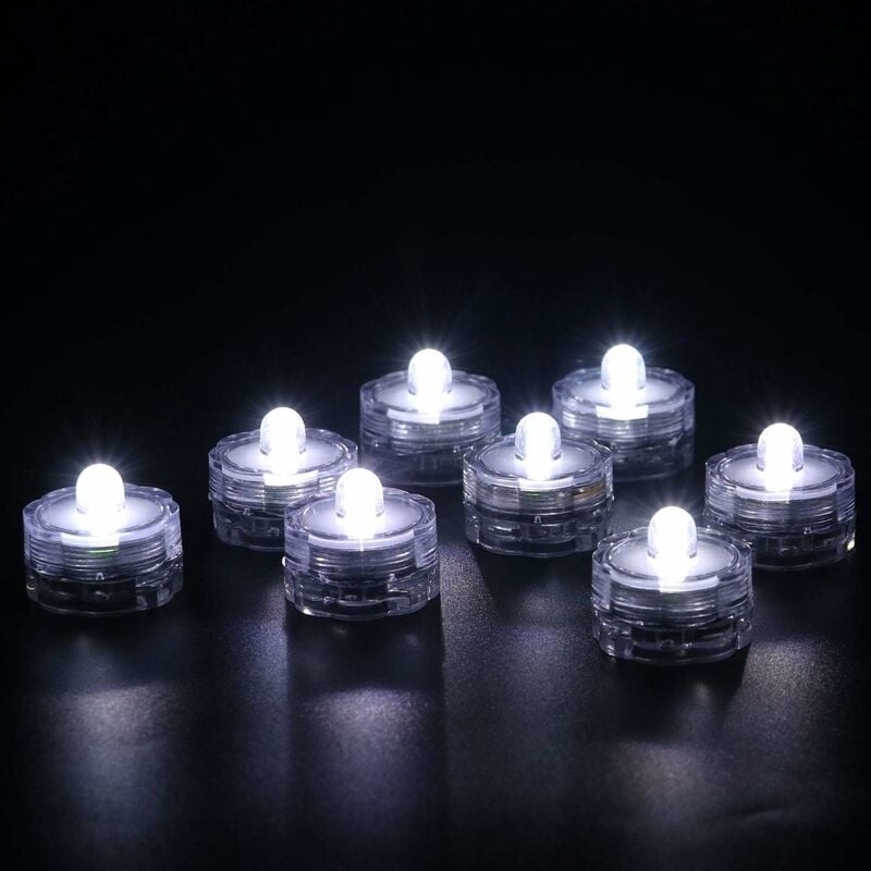 10 bougies led chauffe-plat submersibles, blanc chaud