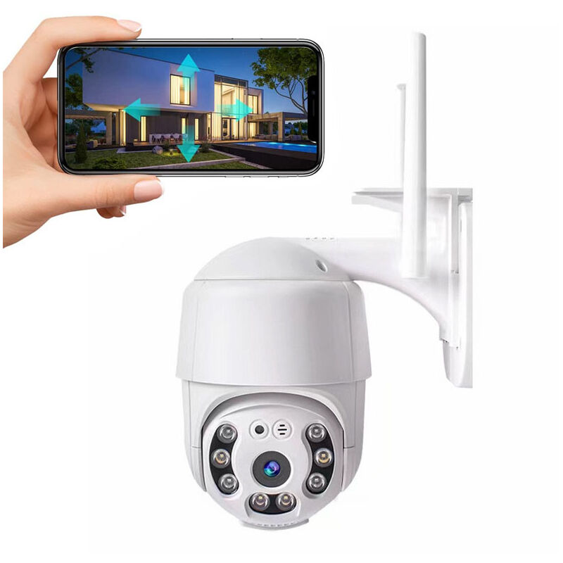 Camera Surveillance WiFi Exterieure, 360 PTZ Caméra de Surveillance sans Fil,  Vision Nocturne Couleur 1080p, Audio Bidirectionnel, étanche, Détection de  Mouvement, Application PC et Téléphone : : High-Tech