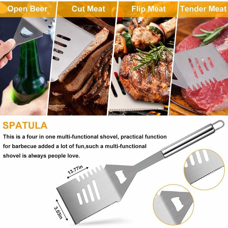 Accessoire pour barbecue - Spatule - Pinceau - Fourchette