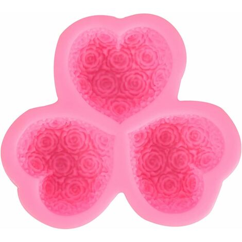 Moules à glaçons en forme de cœur rose 3D, grands plateaux à
