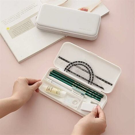 Trousse à Crayons en Plastique Petit Rangement avec 3 Compartiments Mini  Trousse à Crayons en Plastique(