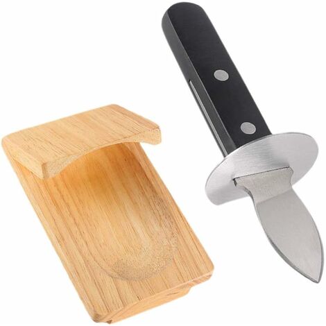Couteau à huîtres Avec support en bois Bois avec acier inoxydable