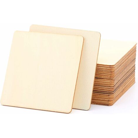 Dessous de Verre Bois Carré (Lot de 6) 9,2 x 9,2 cm Tranche de