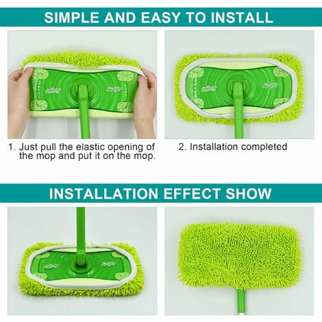 4 Vadrouilles de Rechange Lavables pour Brosse , Lingettes Reutilisable Pour  Brosse -Adaptateur polti polti Kit vadrouille vapeur fibre absorbante  décontamination rapide