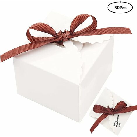 Belle Vous Boite Cadeau Carton Kraft avec Etiquettes et Ruban (Lot