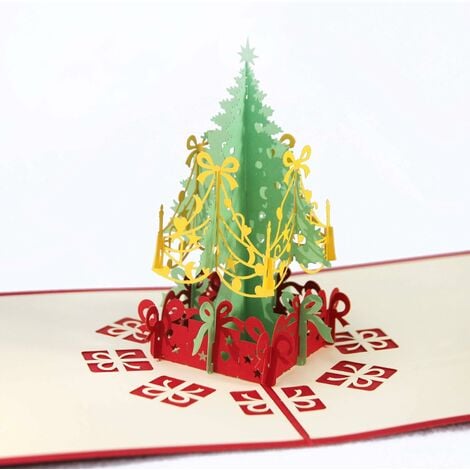 Carte de Noël 3D pop - up carte de voeux (arbre de Noël)