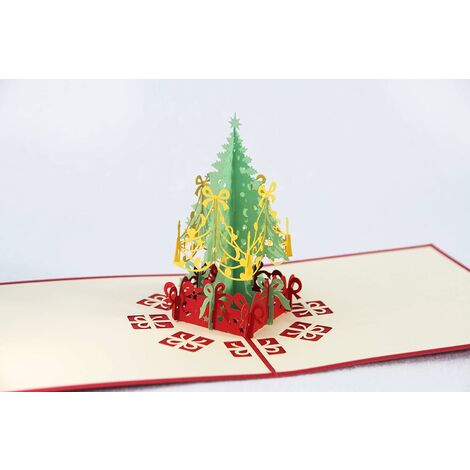 Cartes de vœux de noël pop-Up 3D, carte de vacances faite à la