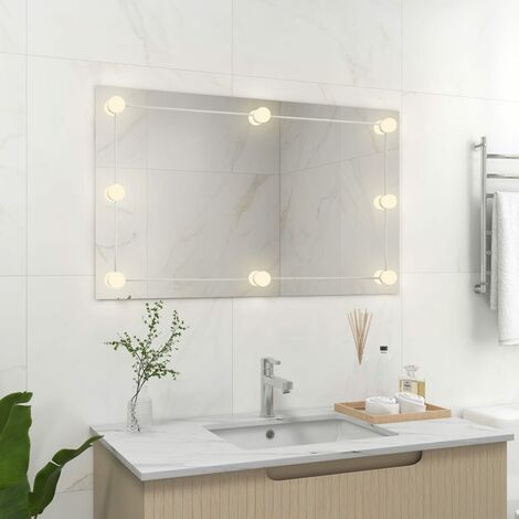 Miroir rectangle salle de bain 2 LED Classic Scandinave 120x80 cm