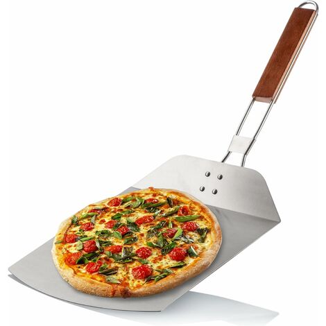430 pelle à pizza en acier inoxydable - Manche en bois et gâteau manche en  bois - pelle