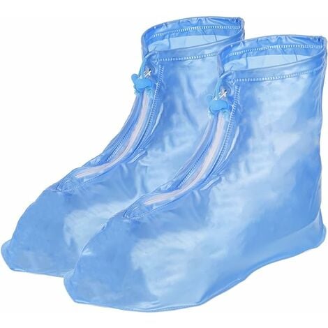 Couvre-chaussures unisexe en Silicone, imperméable, réutilisable,  antidérapant, contre la pluie - Bleu