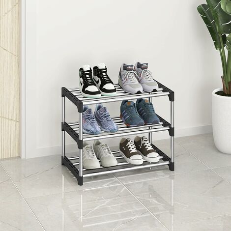 Petite étagère à chaussures, étagère à chaussures empilable 3 couches,  rangement pour chaussures, rangement léger pour