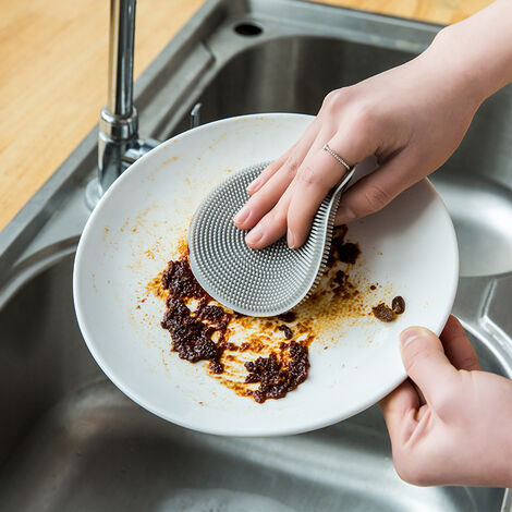 Brosse de nettoyage de cuisine en Silicone, brosse à vaisselle, fruits et  légumes, tampons à récurer