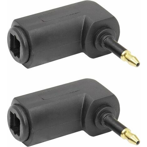 2 mini adaptateurs audio optiques Toslink à 90 degrés plaqué 3,5 mm Mini  Toslink numérique