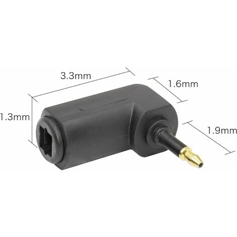 2 mini adaptateurs audio optiques Toslink à 90 degrés plaqué 3,5 mm Mini  Toslink numérique