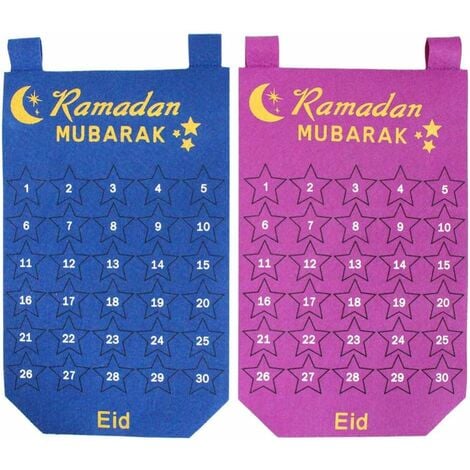 Calendrier de l'Avent 2023 en bois pour le Ramadan - Calendrier de compte à  rebours de 30 jours - Calendrier islamique pour enfants