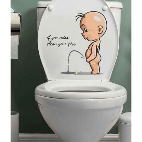 Sticker autocollant de abattant toilette WC enfant if you miss