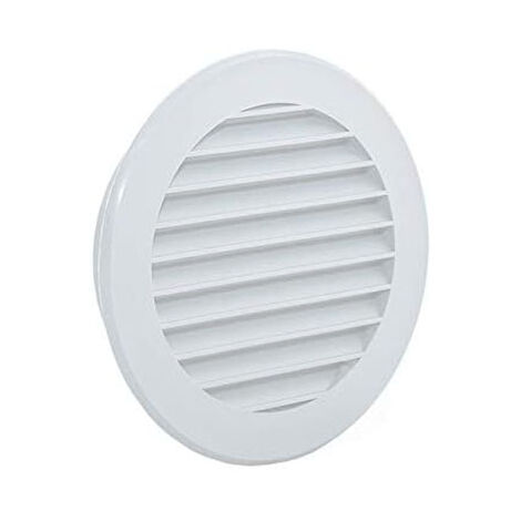 Grille d'aération PVC Autogyre à encastrer réglable blanche ø100mm