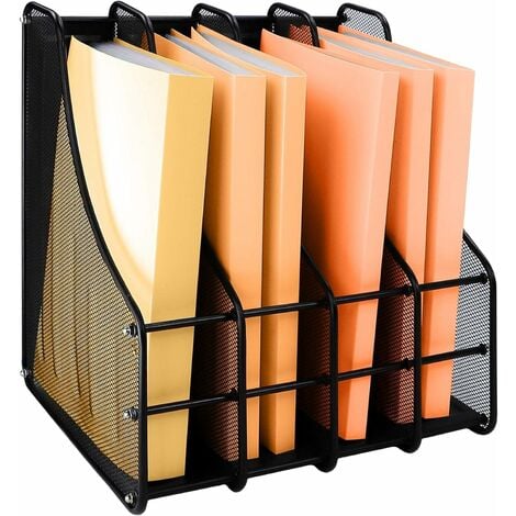 4 compartiments Mesh Desk Organizer porte - documents pour magazines,  rangement pour trieur de livres de bureau